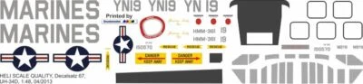 Decal 67 Sikorsky UH-34D / S-58 US Marines - Bild 1 von 2