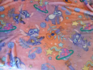 Stitch "groovy guy" soft 39 x 49 coral/ pink / purple throw blanket - Picture 1 of 8