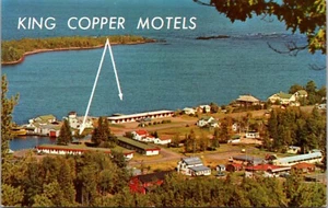 Vtg Copper Harbor Michigan MI King Copper Motels Keweenaw County Postcard - Picture 1 of 2