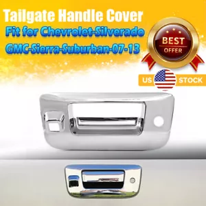 Cubierta de manija de puerta trasera cromada para Chevy Silverado 1500 GMC Sierra 1500 2007~2013 - Imagen 1 de 9