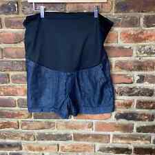 Ann Taylor LOFT Dark Wash Blue Denim Maternity Shorts Women's Size 14