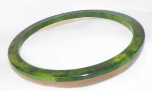 Spinach Bakelite Bangle Bracelet Butterscotch Mottling Vintage Retro #22 - Picture 1 of 5
