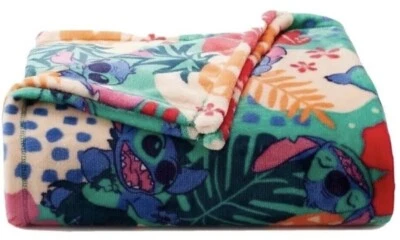 Disney ALOHA STITCH Hawaiian Oversized Plush 5x6' THROW BLANKET The Big One NEW! - Image 1 of 4