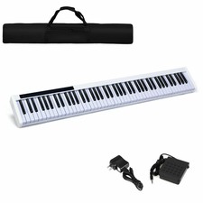 88 Key Electric Digital Piano Recital MIDI Keyboard Instrument w/Bluetooth White