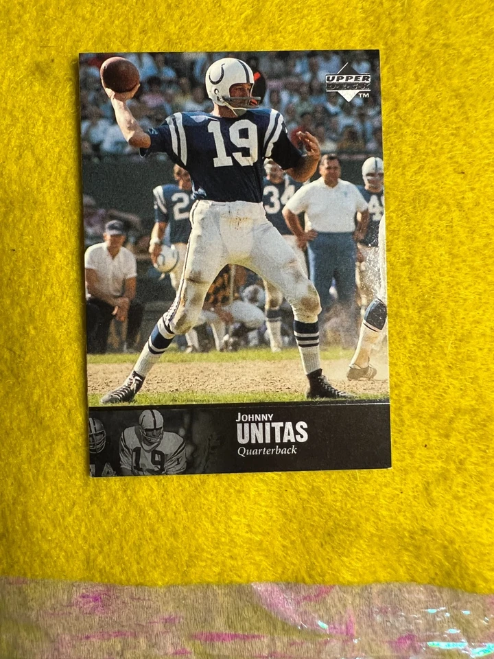 JOHNNY UNITAS BALTIMORE COLTS 1998 UPPER DECK NFL FOOTBALL LEGENDS CARDS 9 - Image 1 of 2