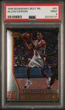 1996-97 Bowman's Best #R1 Allen Iverson PHILADELPHIA 76ers RC Rookie HOF PSA 9