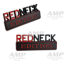2pc REDNECK EDITION Black emblem Badges fits Chevy Toyota Ford Car Truck - Picture 1 of 1