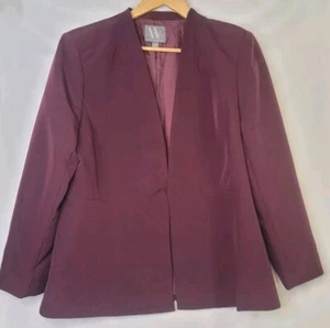 NWT Worthington Petite Womens P XXL Maroon Burgundy Office Suit Jacket Blazer - Picture 1 of 9