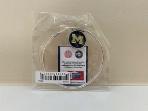 University of Michigan Wolverines Damen verstellbarer Silber Armreif Armband NEU  - Bild 1 von 2