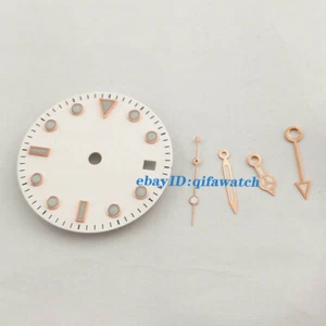 Montre stérile 29 mm cadran or rose aiguilles GMT compatibles avec mouvement Mingzhu DG3804 - Photo 1/5