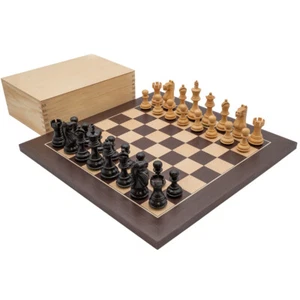 Fierce Knight Black and Wenge Compact Chess Set - Picture 1 of 8