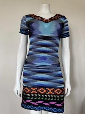 Missoni Striped Mini Knit Dress Designer Italy EUC Boho Chic Colorful Luxury - Image 1 of 4