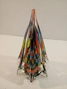 Centrotavola albero di Natale Murano Millefiori soffiato a mano decorazione 9 1/4" ottime condizioni - Foto 1 di 8