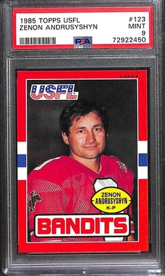 1985 Topps USFL #123 Zenon Andrusyshyn PSA 9 Mint 72922450  - Image 1 of 3