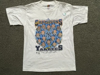 NUEVA CAMISETA VINTAGE 1999 New York Yankees Serie Mundial Caricaturas Juvenil Grande Foto 1 de 4