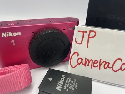 [ Near MINT ] NIKON 1 J2 Pink Mirrorless Digital Camera Body  sc 1640  2228 - Image 1 of 4
