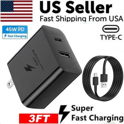 THE-PHONE-ZONE 35W PD Power Adapter Duo Wall Charger+3f Cable For Samsung for Google For Xiaomi