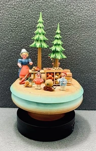 Caja de música alemana hecha a mano soporte vegetal escena/reproduce La Paloma rara de colección - Imagen 1 de 12