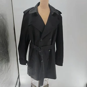 Banana Republic Trench Coat Mens Size M Double Breasted Belted Water Resistant - Picture 1 of 14