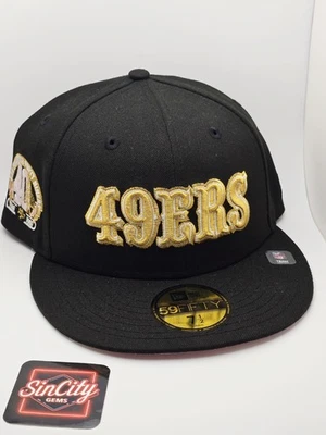 Sombrero ajustado rosa UV talla 7 1/2 San Francisco 49ers Saloon Script New Era 59FIFTY Foto 1 de 4