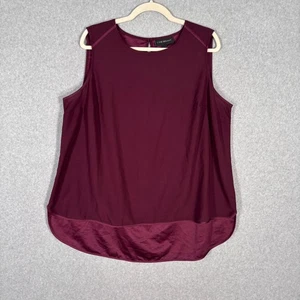Lane Bryant Tank Cami 16 Burgundy Blouse Hi Lo Stretch Minimalist Quiet Luxury - Picture 1 of 11