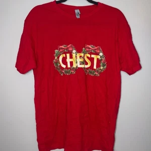 Weihnachten Paare Chest Nuts T-Shirts Next Level Unisex Größe Large rot grün - Bild 1 von 5