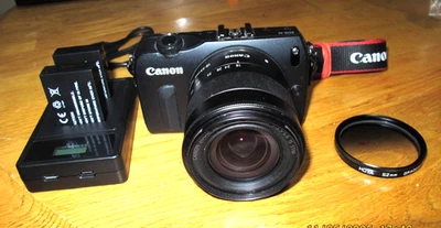 Canon EOS M Mirrorless Digital Camera with 18-55 Lens Kit - Black - Image 1 of 4