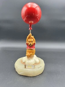 Disney Ron Lee Winnie the Pooh w/ Red Balloon Pewter On Onyx Base 1613/1750 - Picture 1 of 9