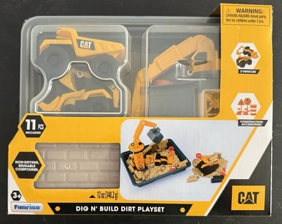 CAT Dig N’ Build Dirt Playset * 11 Realistic Construction Pieces * 021664834183 - Image 1 of 4