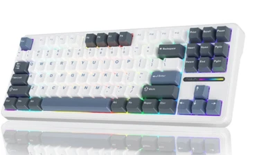 AULA F87 Tri-Mode Mechanical Keyboard Blue with Greywood V3 and Akko V3 switches - Image 1 of 2