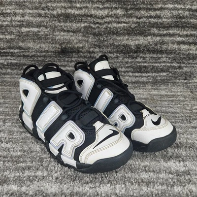 Nike Air More Uptempo (GS) Black White Basketball Sneakers Shoes Kids Sz 7Y - Image 1 of 4