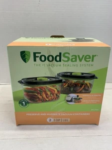 FoodSavor Preserve& Marinade Vacuum Containers Set Of 2 5cup Containers/lids NIB - Picture 1 of 5