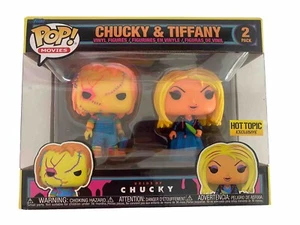 Chucky and Tiffany Blacklight Reactive Funko Pop 2 pack HT Exclusive - New - Picture 1 of 6