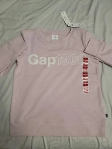 Gap Girl's Terry Lined Long Sleeve Graphic Print Pullover Sweatshirt Size 8 (M) - Picture 1 of 5