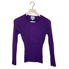 Future Collective Kahlana Barfield Brown Purple Ribbed Knit Open Back Sweater Sm
