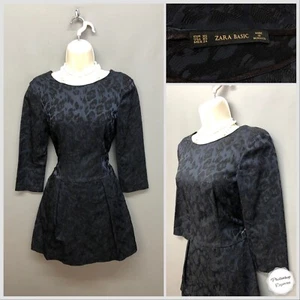Zara Basic Navy Mix Playsuit XS Textured Stretchy Party Club - Picture 1 of 14