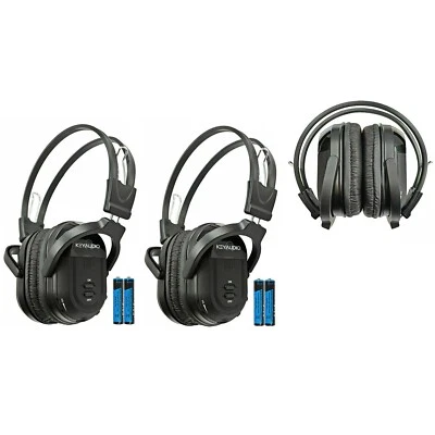 2 Fold In Wireless Headphones For Lincoln Vehicles IR Rear DVD New Headsets 601B - Image 1 of 4