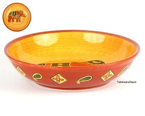 Pier 1, 11" Elephant Serving Bowl/s, Rust, Yellow, Green, MINT/UNUSED Condition! - Picture 1 of 3