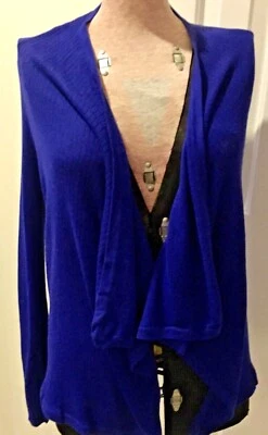 Cárdigan tejido TED BAKER London azul cobalto drapeado abierto XS-S para mujer 0 Foto 1 de 4