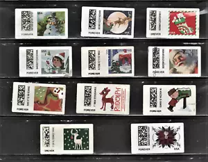 USA 11 Diff Xmas Stamps computer Off Paper Very Fine - Picture 1 of 1
