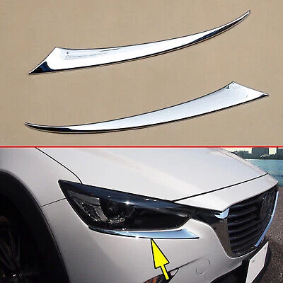 Tiras de luces de cabeza cromadas para faros Mazda CX-3 DK 2016-2024 Foto 1 de 4