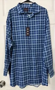Henri Christian Shirt Mens Blue Button up Wrinkle Free Long Sleeve 3XL - Picture 1 of 6