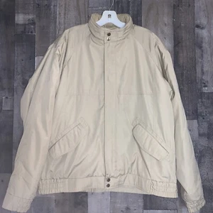 Vintage London Fog tan 42 Long mens bomber jacket With Red & Blue Insulation - Picture 1 of 11