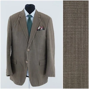 Mens Summer Blazer 40R UK Size HEINE Brown Cotton Sport Coat Half Lined Jacket - Picture 1 of 13