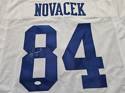 Jay Novacek Signed Autographed White Dallas Cowboys Jersey JSA - Image 1 of 3