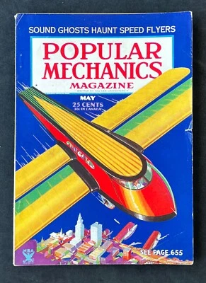 Original 1934 May Popular Mechanics Future Flyer Cover EXCELLENT CONDITION - Image 1 of 4
