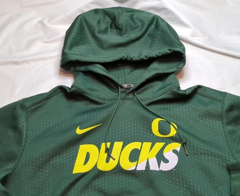 Oregon Ducks Hoodie Sweatshirt Men's 2XL Nike Therma-Fit Long Sleeve NCAA Green Cover