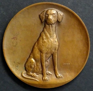 CENTRAL MANUFACTURERS INSURANCE Antique MEDALLIC ART CO Bronze Medal / DOG CHIEF - Picture 1 of 2