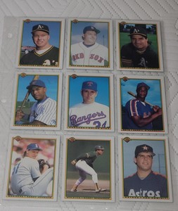 LOT 9) 1990 bowman baseball cards HOF STARS ROOKIE RC NOLAN RYAN McGWIRE CANSECO
