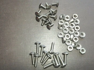 12 pcs 8-32 x 3/8 & 12 pcs 8-32 x 5/8 stainless grille rivet screws nuts Chevy - Image 1 of 3